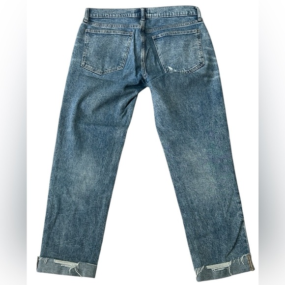 GAP Denim Girlfriend Blue Relaxed Fit Distressed Jeans, Size 4/27 - Picture 2 of 7